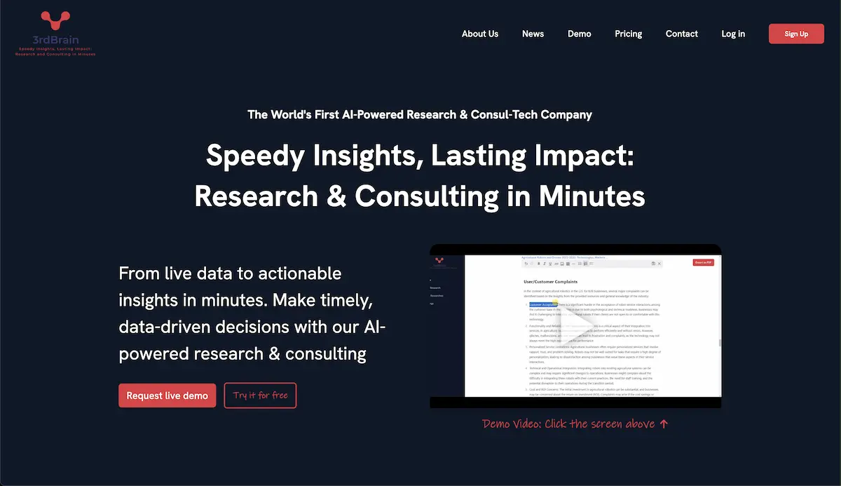 3rdBrain Market Research — screenshot