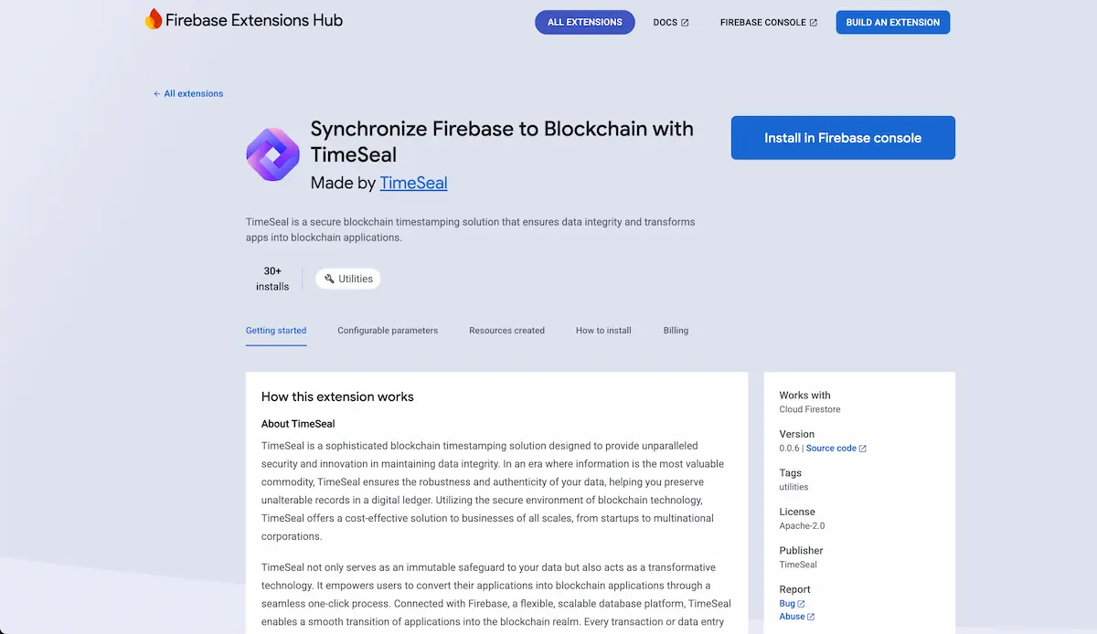TimeSeal Firebase Extension